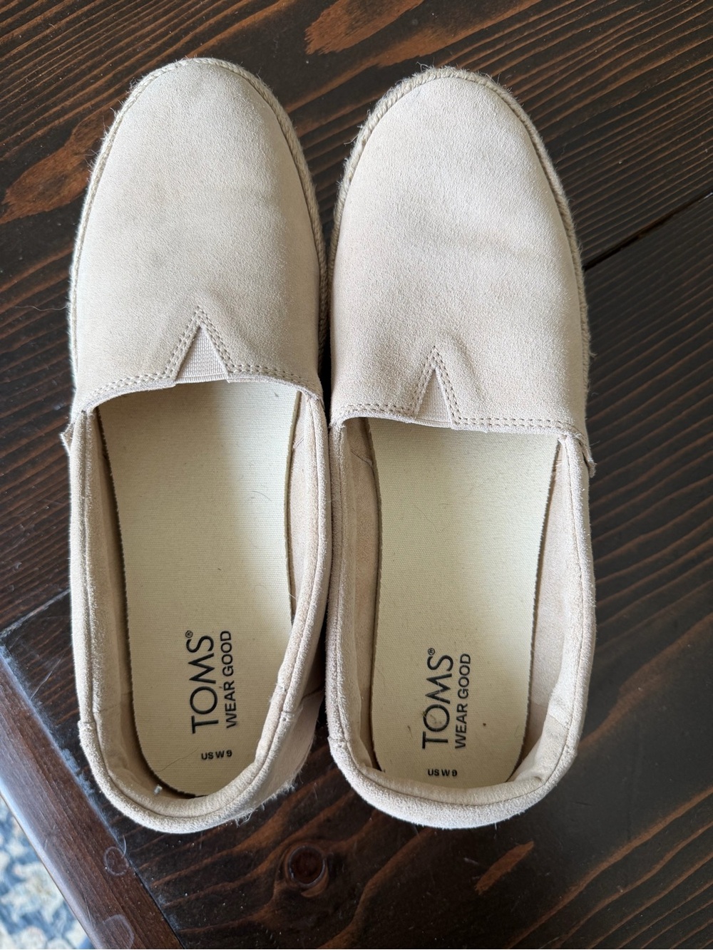 Toms Beige Platform Espadrille Slip-On - Picture 2 of 3